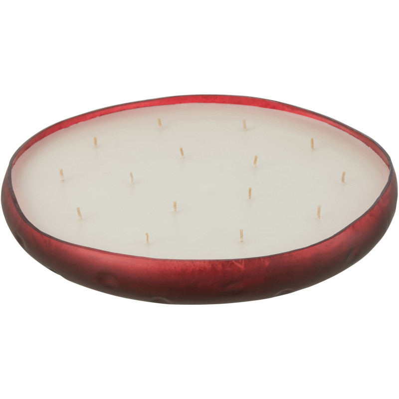 Bougie parfumée Boisée 35 heures Livia Parfum Oud & Ambre avec photophore en Verre Rouge - 2