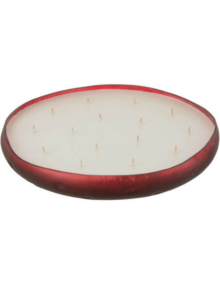 Bougie parfumée Boisée 35 heures Livia Parfum Oud & Ambre avec photophore en Verre Rouge - 2