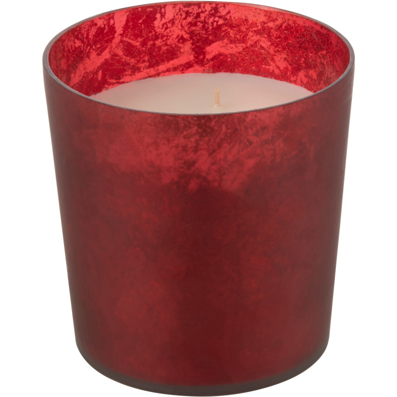 Bougie parfumée XXL Boisée 80 heures Livia Parfum Oud & Ambre avec photophore en Verre Rouge - 2