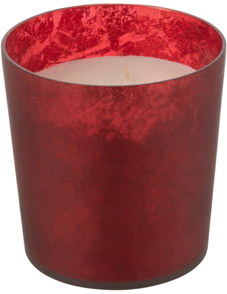 Bougie parfumée XXL Boisée 80 heures Livia Parfum Oud & Ambre avec photophore en Verre Rouge - 2