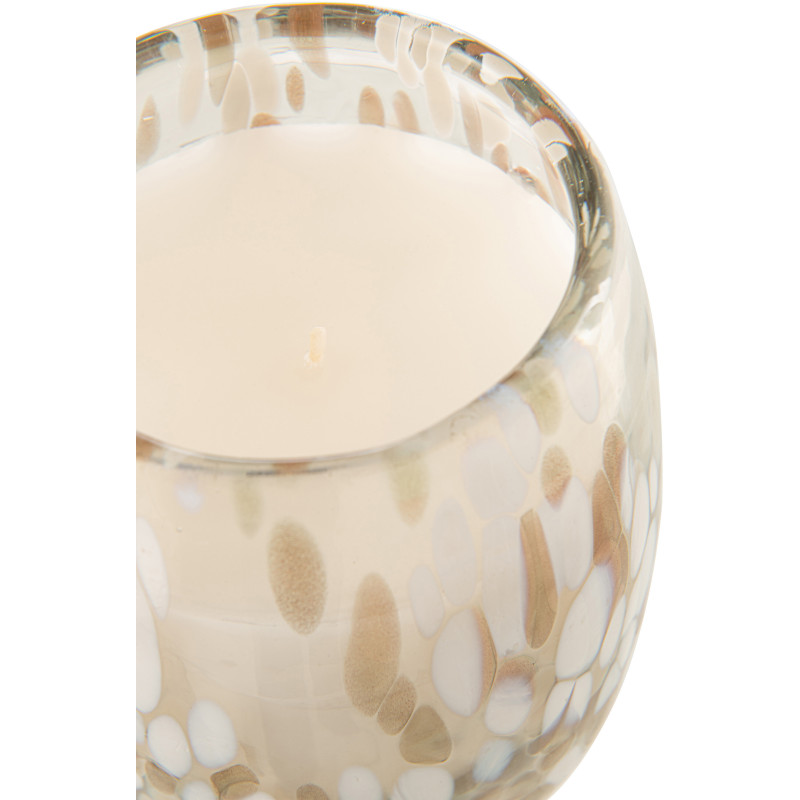 Bougie parfumée XXL Florale 90 heures Mia Parfum Osmanthus & Suède avec photophore en Verre Transparent - 3