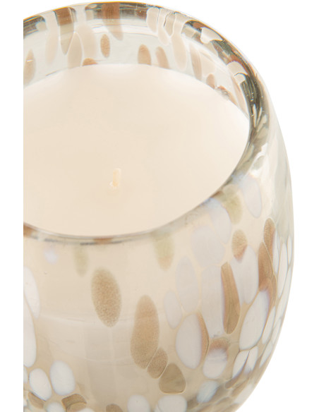 Bougie parfumée XXL Florale 90 heures Mia Parfum Osmanthus & Suède avec photophore en Verre Transparent - 3