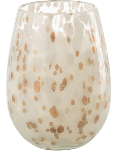 Bougie parfumée XXL Florale 120 heures Mia Parfum Osmanthus & Suède avec photophore en Verre Transparent - 1