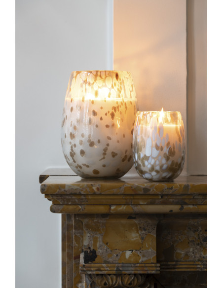 Bougie parfumée XXL Florale 120 heures Mia Parfum Osmanthus & Suède avec photophore en Verre Transparent - 2