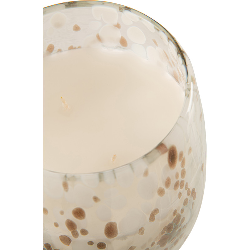 Bougie parfumée XXL Florale 120 heures Mia Parfum Osmanthus & Suède avec photophore en Verre Transparent - 3