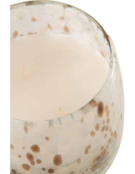 Bougie parfumée XXL Florale 120 heures Mia Parfum Osmanthus & Suède avec photophore en Verre Transparent - 3