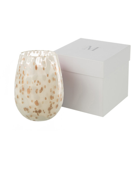 Bougie parfumée XXL Florale 120 heures Mia Parfum Osmanthus & Suède avec photophore en Verre Transparent - 4