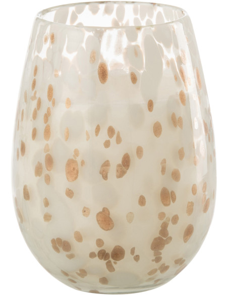 Bougie parfumée XXL Florale 230 heures Mia Parfum Osmanthus & Suède avec photophore en Verre Transparent - 1