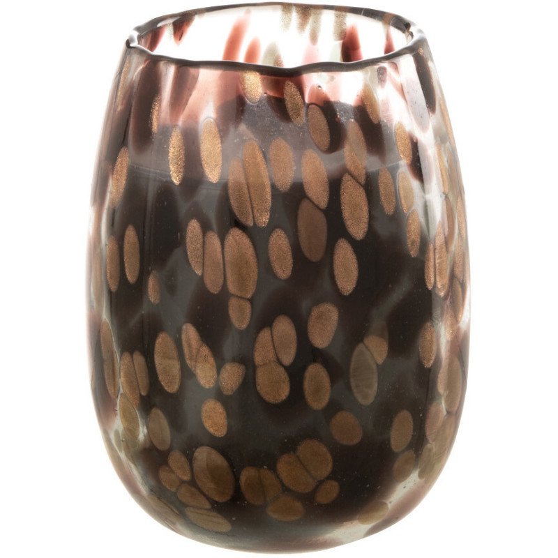 Bougie parfumée XXL Orientale 90 heures Mia Parfum Cuir & Feuilles avec photophore en Verre Transparent - 1