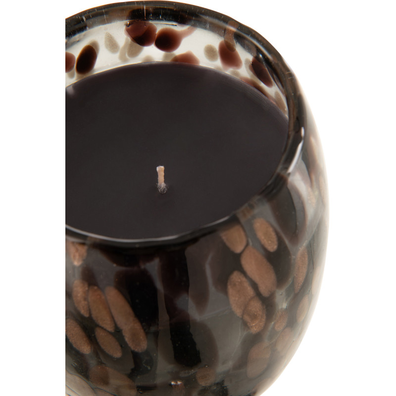 Bougie parfumée XXL Orientale 90 heures Mia Parfum Cuir & Feuilles avec photophore en Verre Transparent - 3