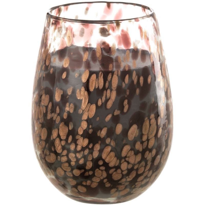 Bougie parfumée XXL Orientale 120 heures Mia Parfum Cuir & Feuilles avec photophore en Verre Transparent - 1