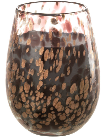 Bougie parfumée XXL Orientale 120 heures Mia Parfum Cuir & Feuilles avec photophore en Verre Transparent - 1