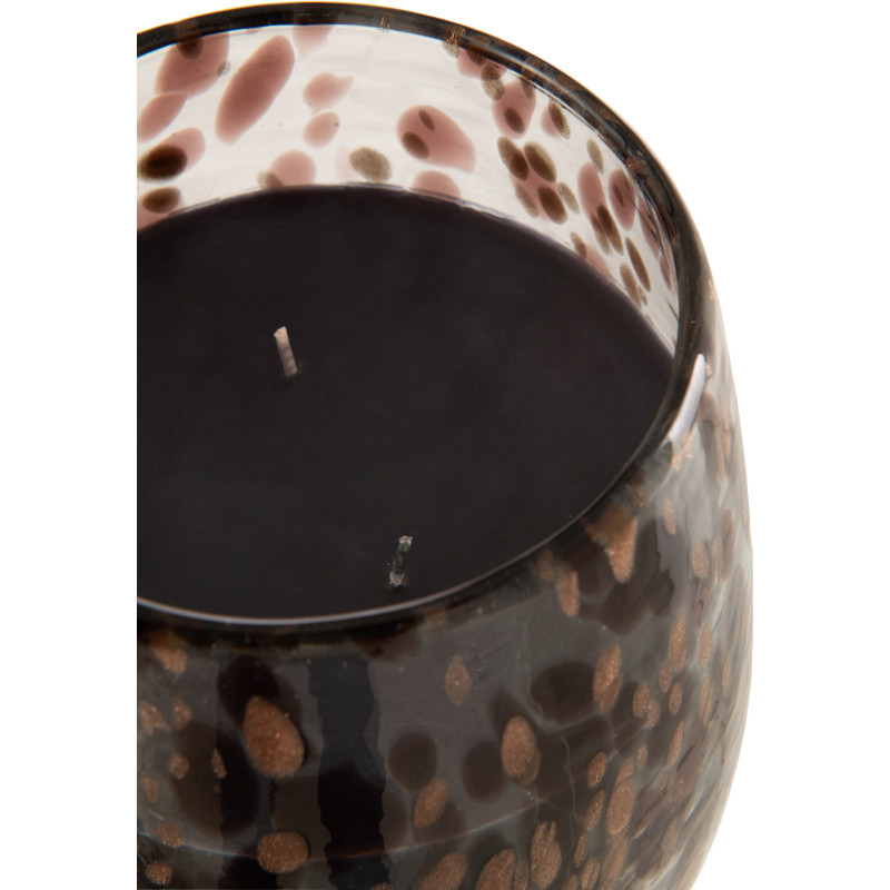 Bougie parfumée XXL Orientale 120 heures Mia Parfum Cuir & Feuilles avec photophore en Verre Transparent - 3