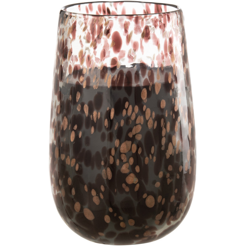 Bougie parfumée XXL Orientale 230 heures Mia Parfum Cuir & Feuilles avec photophore en Verre Transparent - 1