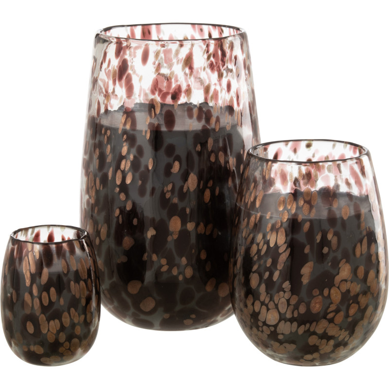 Bougie parfumée XXL Orientale 230 heures Mia Parfum Cuir & Feuilles avec photophore en Verre Transparent - 3