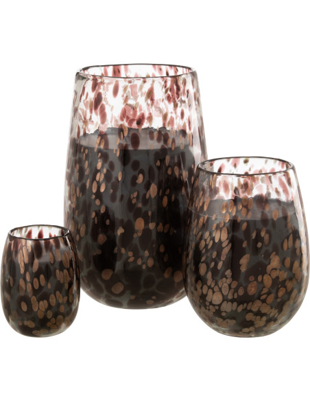 Bougie parfumée XXL Orientale 230 heures Mia Parfum Cuir & Feuilles avec photophore en Verre Transparent - 3