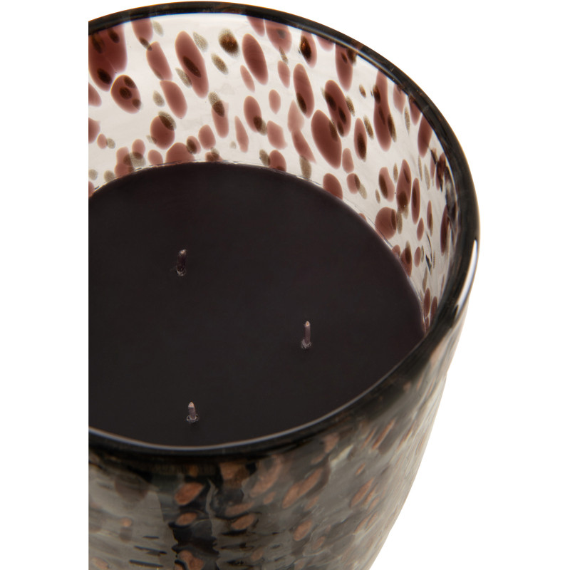 Bougie parfumée XXL Orientale 230 heures Mia Parfum Cuir & Feuilles avec photophore en Verre Transparent - 4