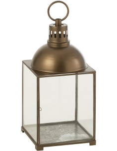 Lanterne à bougie en verre et métal bronze H57 cm J-Line - 1