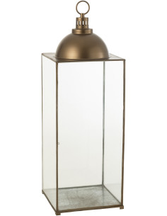 Lanterne à bougie XXL en verre et métal bronze H121 cm J-Line - 1