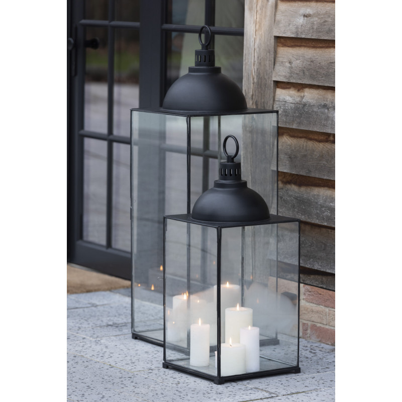 Lanterne à bougie XL en verre et métal noir H85 cm J-Line - 2