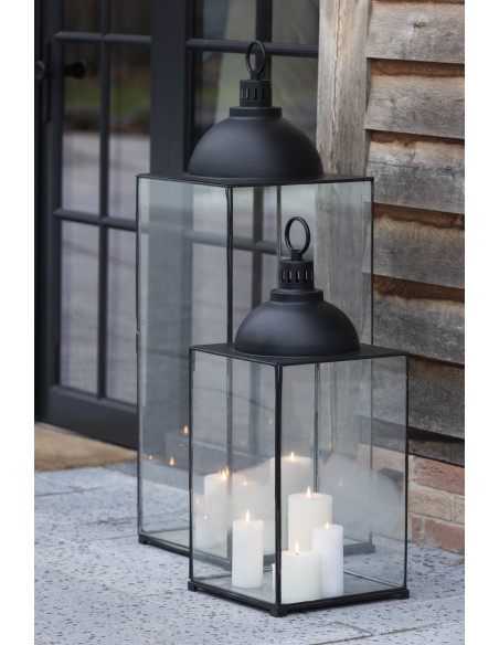Lanterne à bougie XL en verre et métal noir H85 cm J-Line - 2