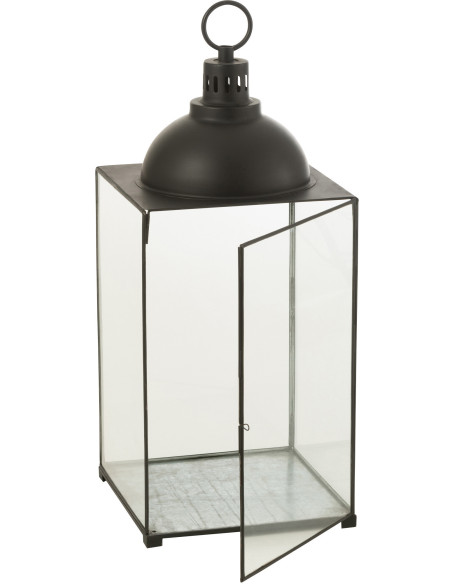 Lanterne à bougie XL en verre et métal noir H85 cm J-Line - 3