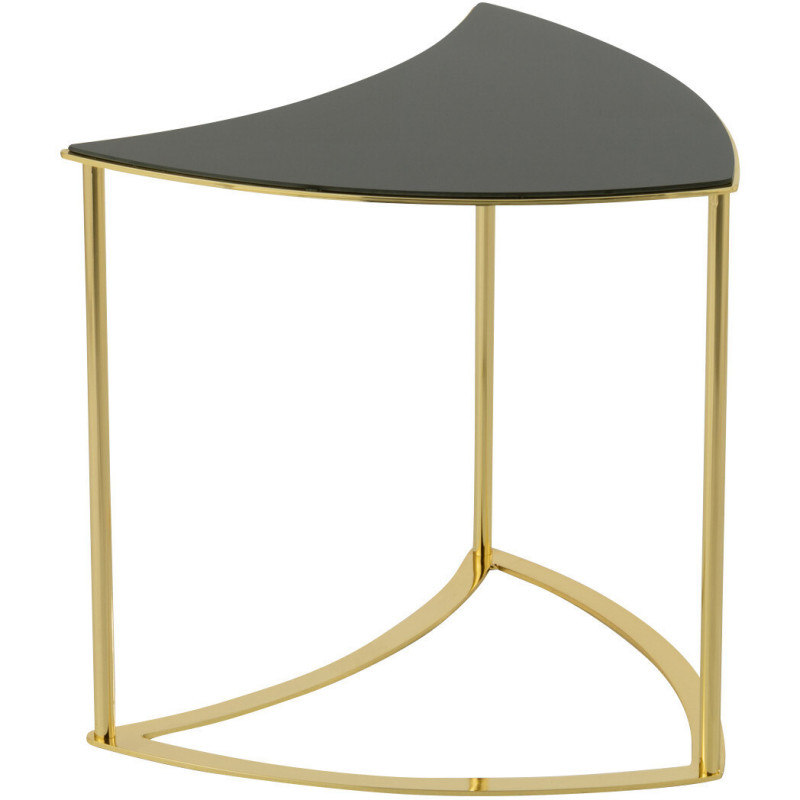 Table basse Ronde Tornado en Métal Doré Verre Noir - 7