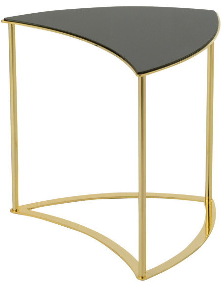 Table basse Ronde Tornado en Métal Doré Verre Noir - 8