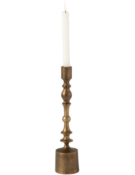 Bougeoir sur pied Neuh Hauteur 35 cm en Métal Bronze - 3