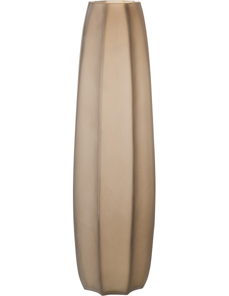 Vase Cylindrique XL Mahda Hauteur 60 cm en Verre Marron - 1