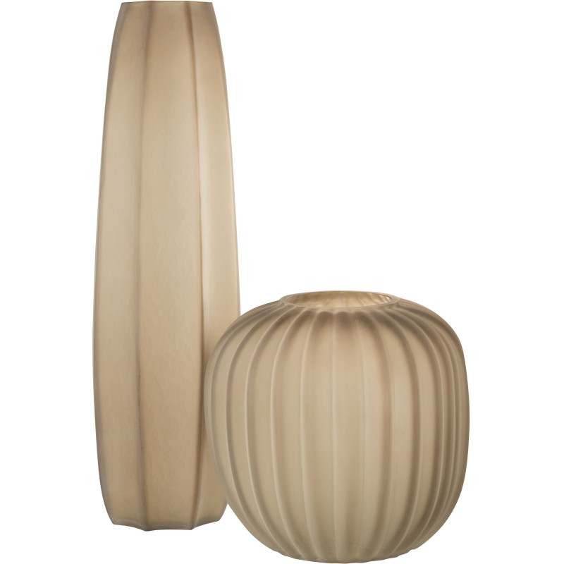 Vase Cylindrique XL Mahda Hauteur 60 cm en Verre Marron - 3