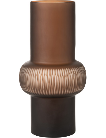 Vase Cylindrique Fresh Hauteur 40 cm en Verre Marron - 1