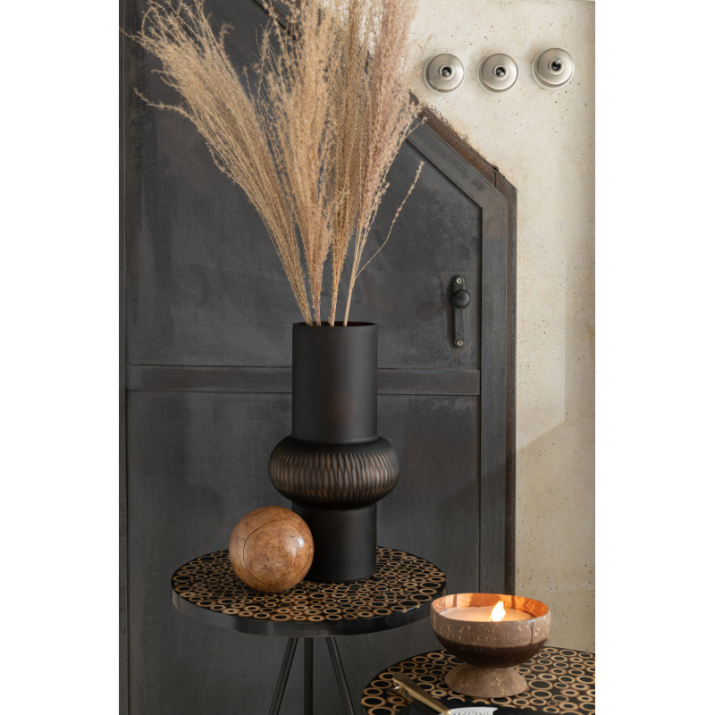 Vase Cylindrique Fresh Hauteur 40 cm en Verre Marron - 2