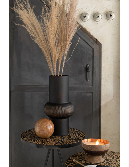 Vase Cylindrique Fresh Hauteur 40 cm en Verre Marron - 2