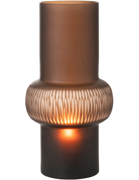 Vase Cylindrique Fresh Hauteur 40 cm en Verre Marron - 3