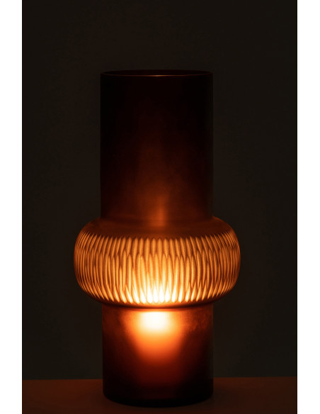 Vase Cylindrique Fresh Hauteur 40 cm en Verre Marron - 4