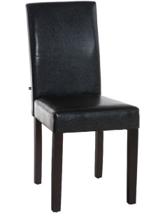 Chaise Melinda en Polyuréthane Chocolat Bois Marron foncé - 1