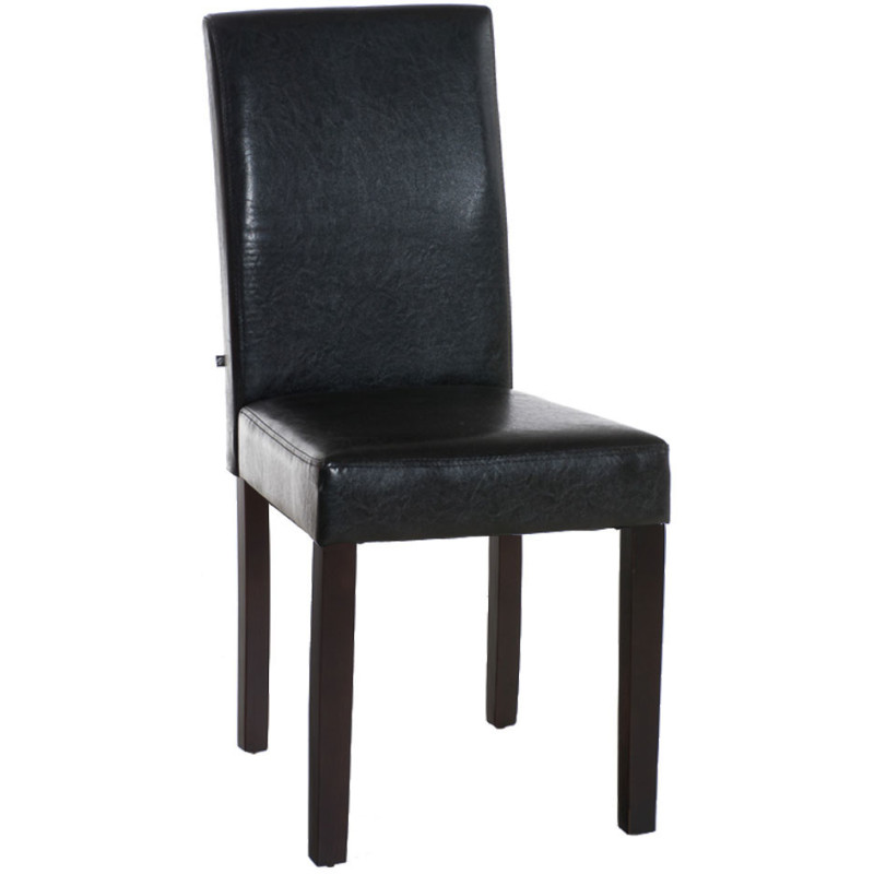 Chaise Melinda en Polyuréthane Chocolat Bois Marron foncé - 1