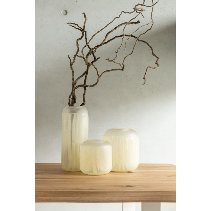Vase Cylindrique Springa Hauteur 15 cm en Verre Jaune - 2