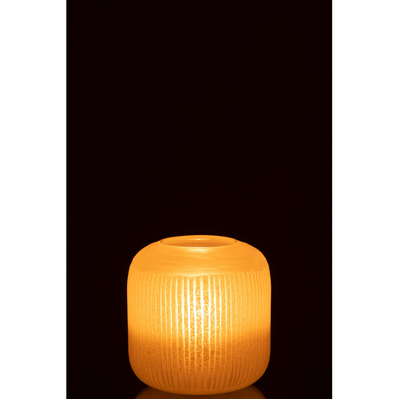 Vase Cylindrique Springa Hauteur 15 cm en Verre Jaune - 4