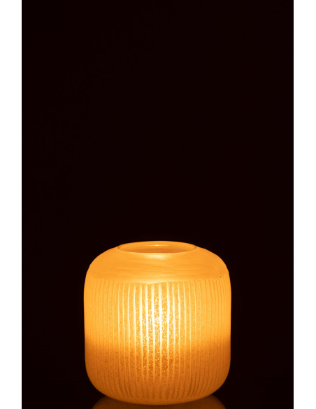 Vase Cylindrique Springa Hauteur 15 cm en Verre Jaune - 4