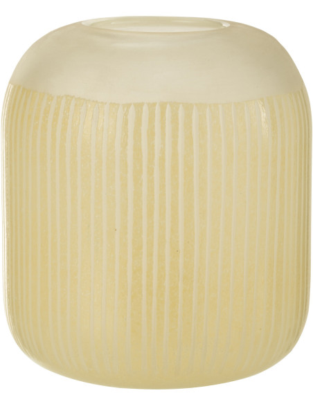 Vase Cylindrique Springa Hauteur 25 cm en Verre Jaune - 1