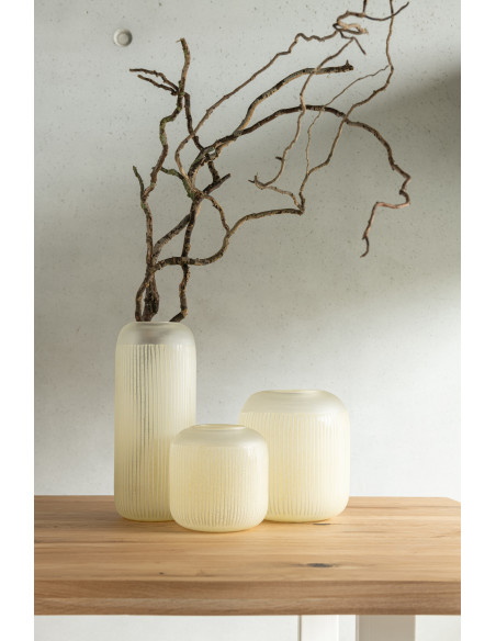 Vase Cylindrique Springa Hauteur 25 cm en Verre Jaune - 2