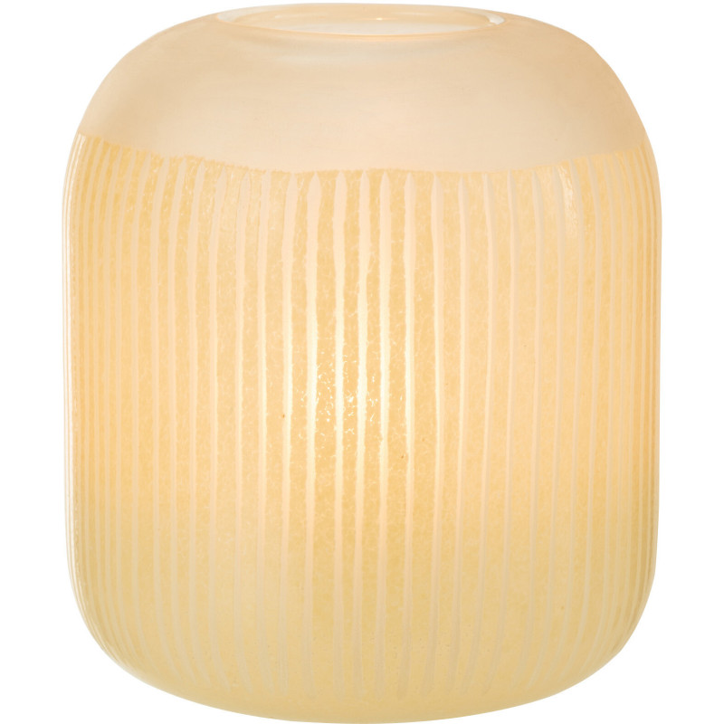 Vase Cylindrique Springa Hauteur 25 cm en Verre Jaune - 3