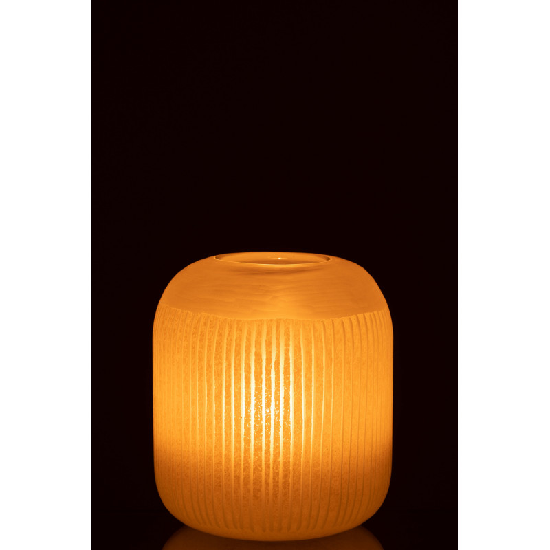 Vase Cylindrique Springa Hauteur 25 cm en Verre Jaune - 4