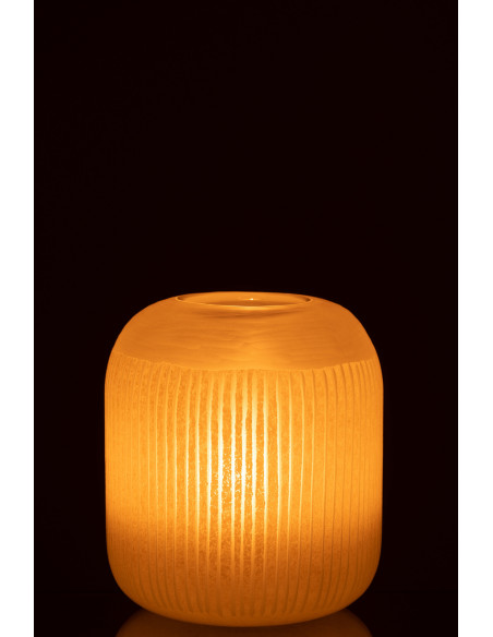 Vase Cylindrique Springa Hauteur 25 cm en Verre Jaune - 4