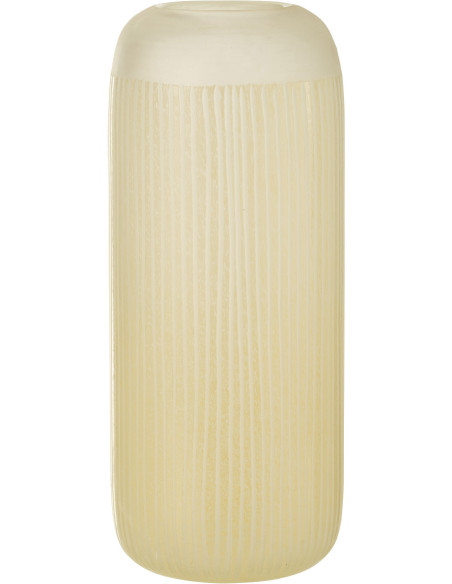 Vase Cylindrique Springa Hauteur 35 cm en Verre Jaune - 1