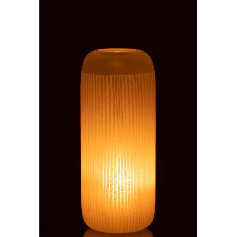 Vase Cylindrique Springa Hauteur 35 cm en Verre Jaune - 4