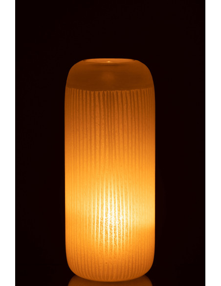 Vase Cylindrique Springa Hauteur 35 cm en Verre Jaune - 4