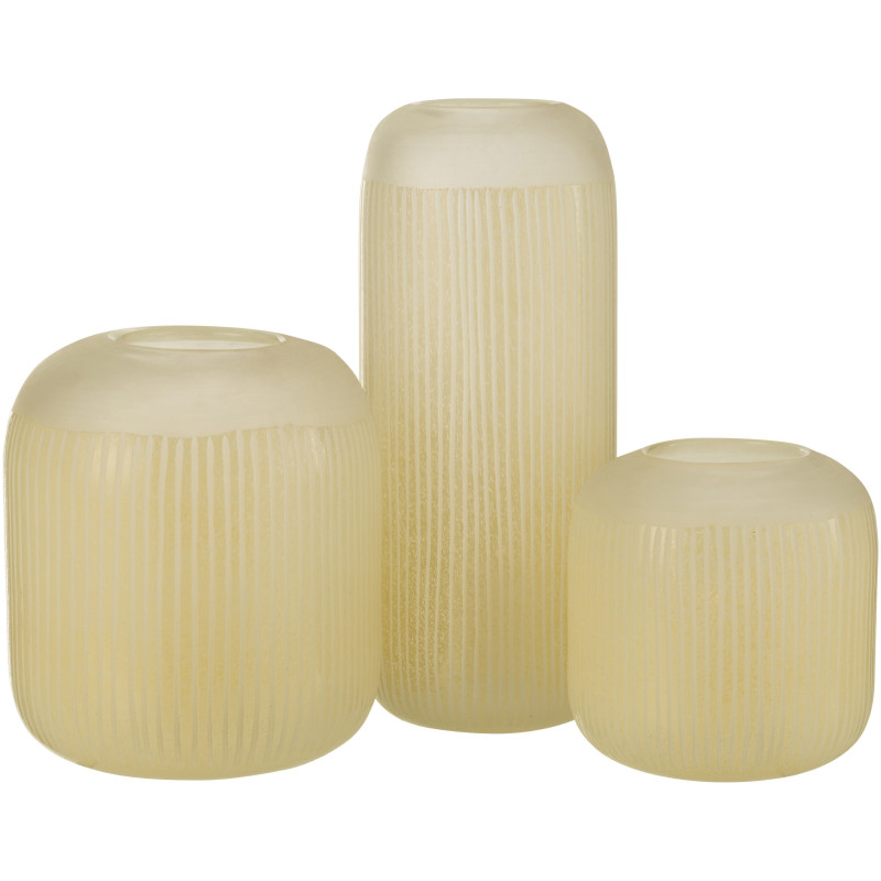 Vase Cylindrique Springa Hauteur 35 cm en Verre Jaune - 5